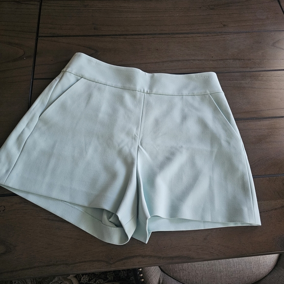 Alice + Olivia Donal High-Rise Waist Mint Shorts